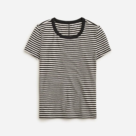 J.Crew stretch linen stripe t-shirt XS - Picture 1 of 8